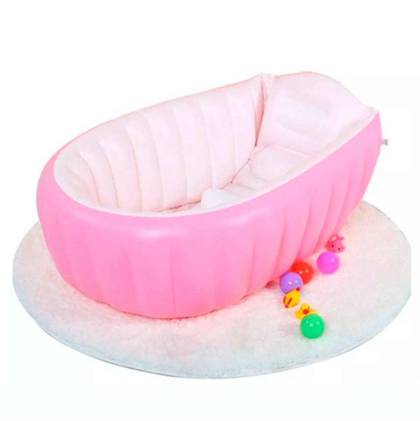 BAÑERA INFLABLE PARA BEBE COLOR ROSA